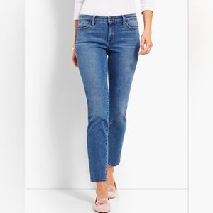 Talbots Jeans Womens 8 Blue Slim Ankle Jean Medium Wash Mid Rise Casual Denim